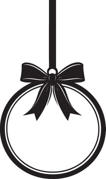 Round circle Sale tag with ribbon hanging clean simple icon black vector