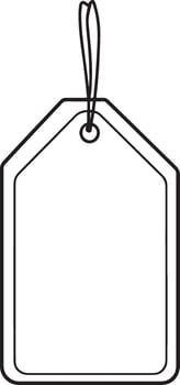 Sale tag hanging clean simple outline black vector