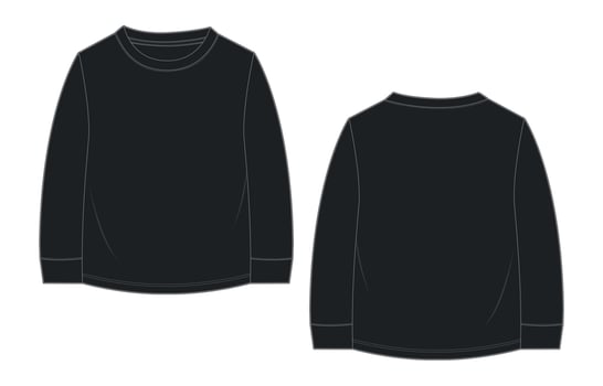 A black long - sleeved shirt with a long - sleeved neckline isolated on white background vector