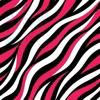 A zebra print pattern with pink and black stripes vector