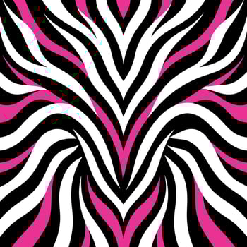 Zebra print background with pink and black stripes vector