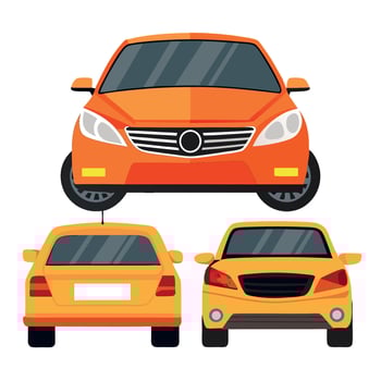 Three different types of cars on a white background vector