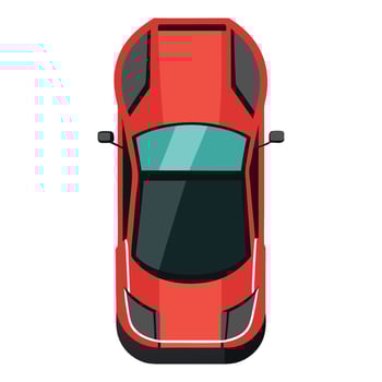 Top view of a red sports car on a white background vector