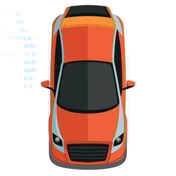 Top view of a car on a white background vector