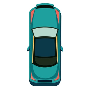 Top view of a car on a white background vector