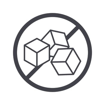 no ice cubes icon, line illustration, isolated on white background vector