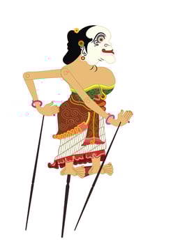 Shadow puppets javanese traditional drama performance. Limbuk wayang Illustration. vector