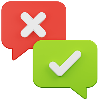 Approve Reject Chat 3D Illustration png