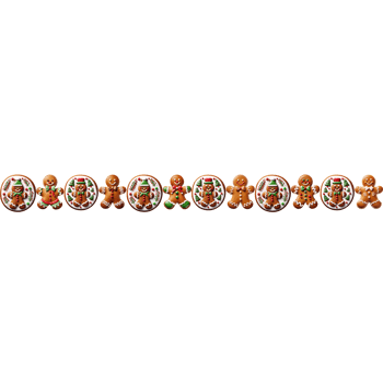 Christmas Gingerbread doll line border variety png
