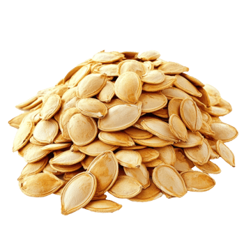 Heap of dry pumpkin seeds isolate on transparent background png
