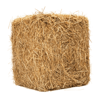 Square hay bale isolate on transparent background png