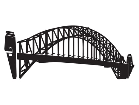 Sydney harbour bridge silhouette illustration vector