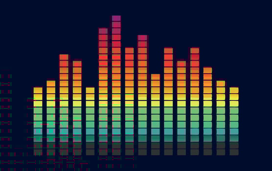 Colorful equalizer on a dark background vector