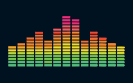 Colorful equalizer icon on a black background vector