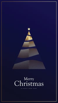 Christmas and New Year background with Christmas tree-shaped stripes style, luxury and elegant theme vector