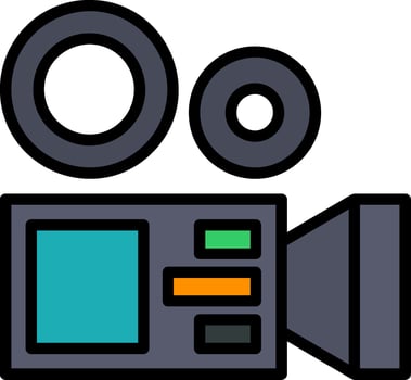 Film Camera Line Filled Icon vector