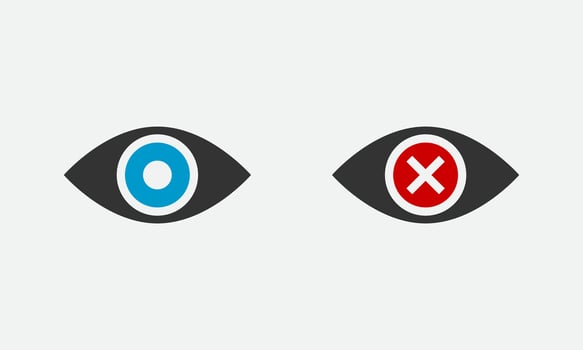 Show password icon, eye symbol. vision hide from watch icon. Secret view web design element. vector