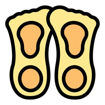 Pair of orthopedic insoles supporting flat feet vector