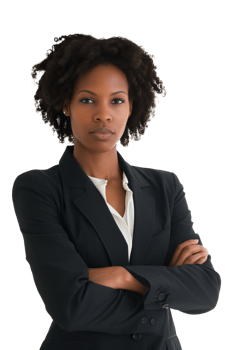 Serious african american businesswoman isolated on transparent background png