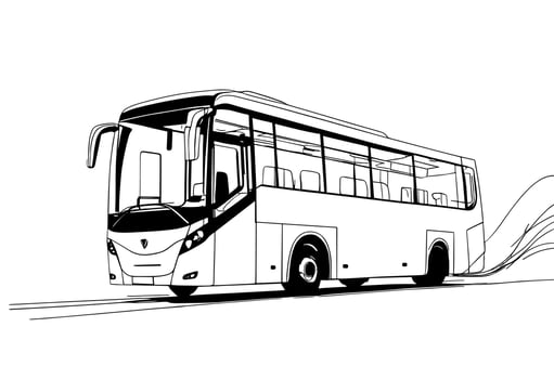 Black and White Modern Bus Illustration vector