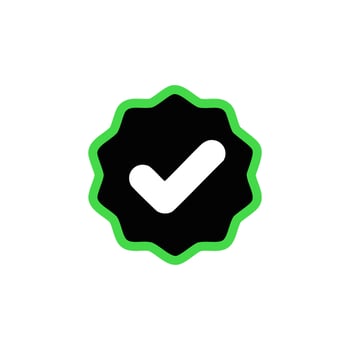 Verified icon in flat style. Approved badge illustration. vector