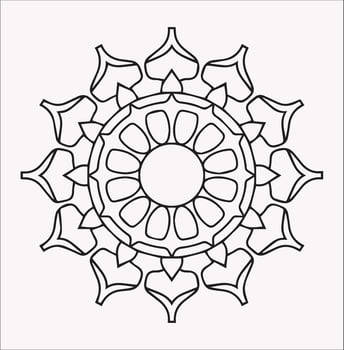 Simple Mandala Pattern for Coloring Book and Other Designs vector