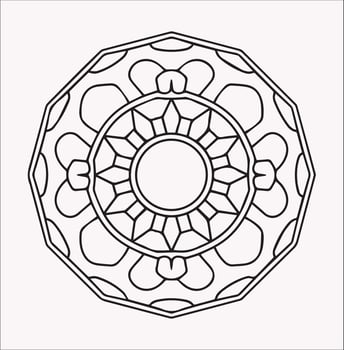 Simple Mandala Pattern Perfect for Coloring Books vector