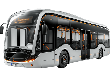 Modern urban bus isolated on transparent background. 3d rendering image png