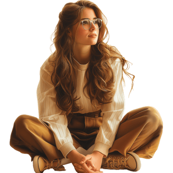 Portrait of a beautiful young woman in beige clothes and sunglasses isolated on transparent background png