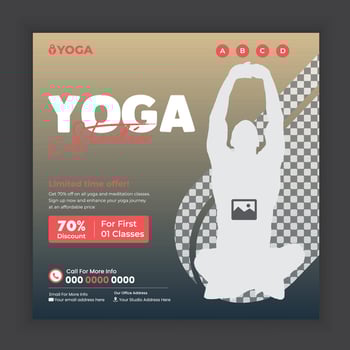Yoga social media post and squire flyer template design vector