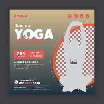 Yoga and meditation class social media square banner design template vector