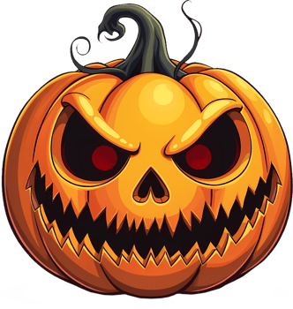 Creepy Mad Pumpkin Illustration png