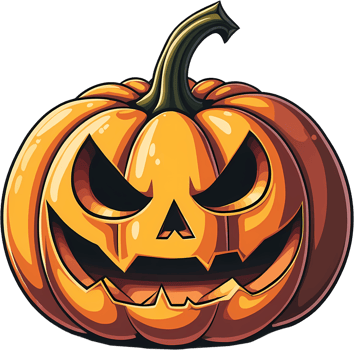 Frightening Pumpkin with an Angry Face Clip Art png