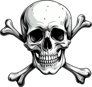 Scary Skull with Bones Artwork png