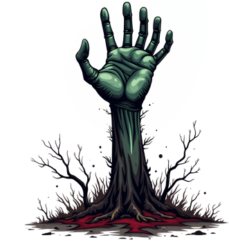 Zombie Hand Emerging from the Ground Art png