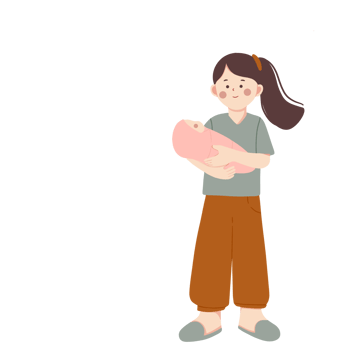 Mother holding baby illustration png