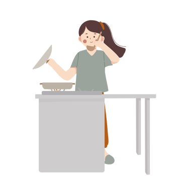illustration of a woman tasting food png