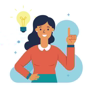 Female Content Creator Writing Ideas and Articles vector