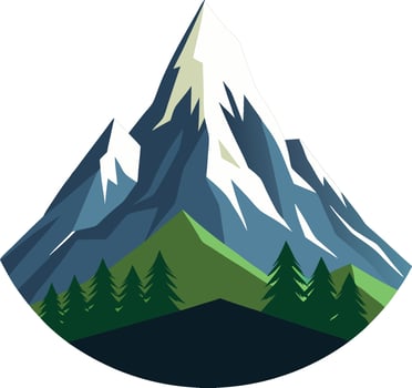 Mountain landscape with trees and mountains illustration vector