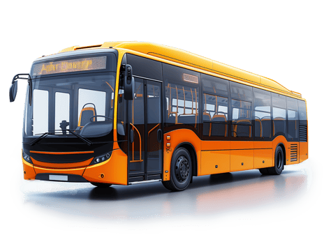 Modern bus isolated on transparent background. 3d render image with shado png