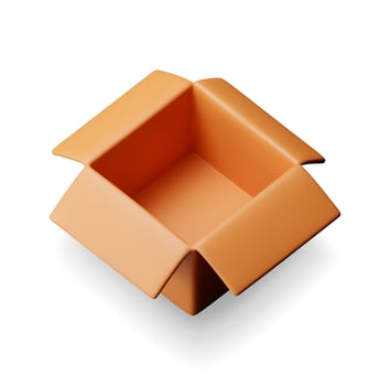 3D carton packaging box isolated on white. Render cardboard package with cover. Postal pack. Carton delivery packaging. Presentation, gift transportation and logistics vector