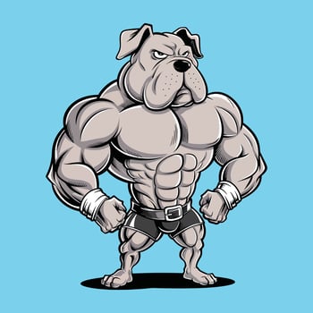 Powerful Muscular Bulldog Showcasing Strength and Confidence with a Strong vector