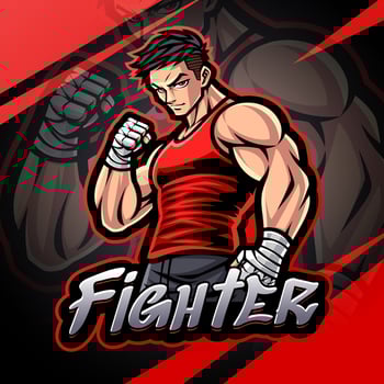 Fighter esport mascot logo design vector