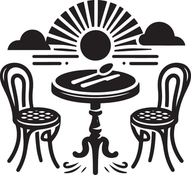 Stylish chair and table icon. vector