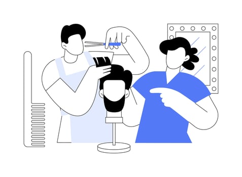 Barbering isolated cartoon illustrations. vector