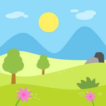 Summer landscape background simple art illustration vector