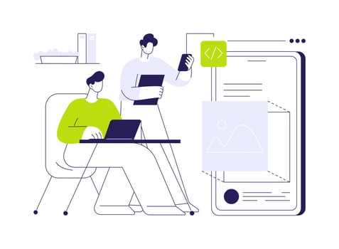 Mobile apps development abstract concept illustration. vector
