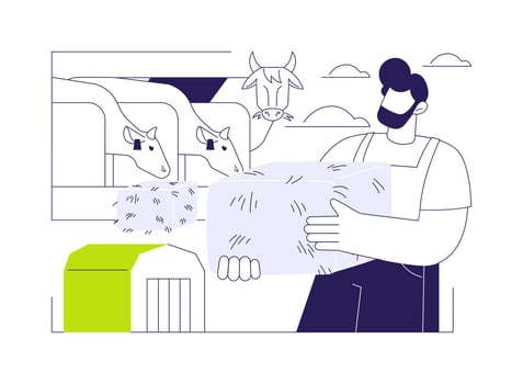 Livestock feed optimization abstract concept illustration. vector