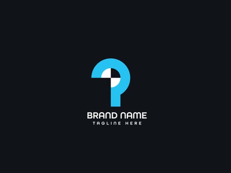 P brand logo design vector