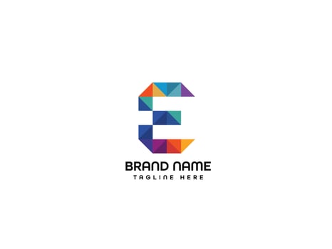 E letter logo design for business vector